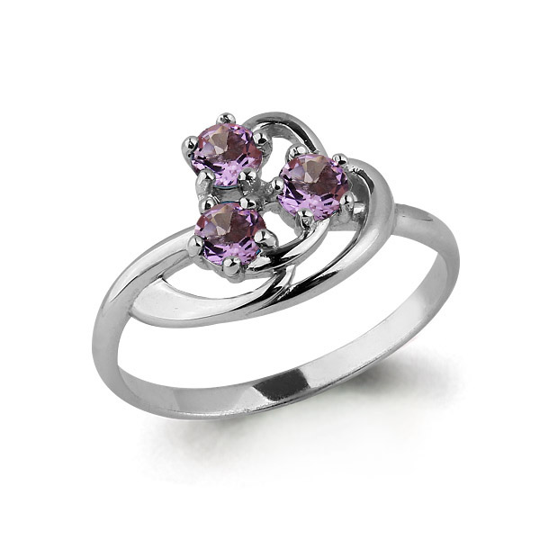 6576204 Кольцо из Серебра с аметистами