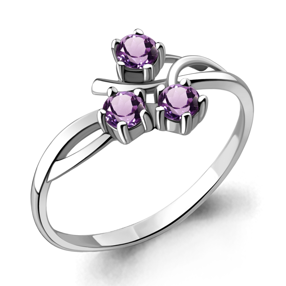 6576804 Кольцо из Серебра с аметистами