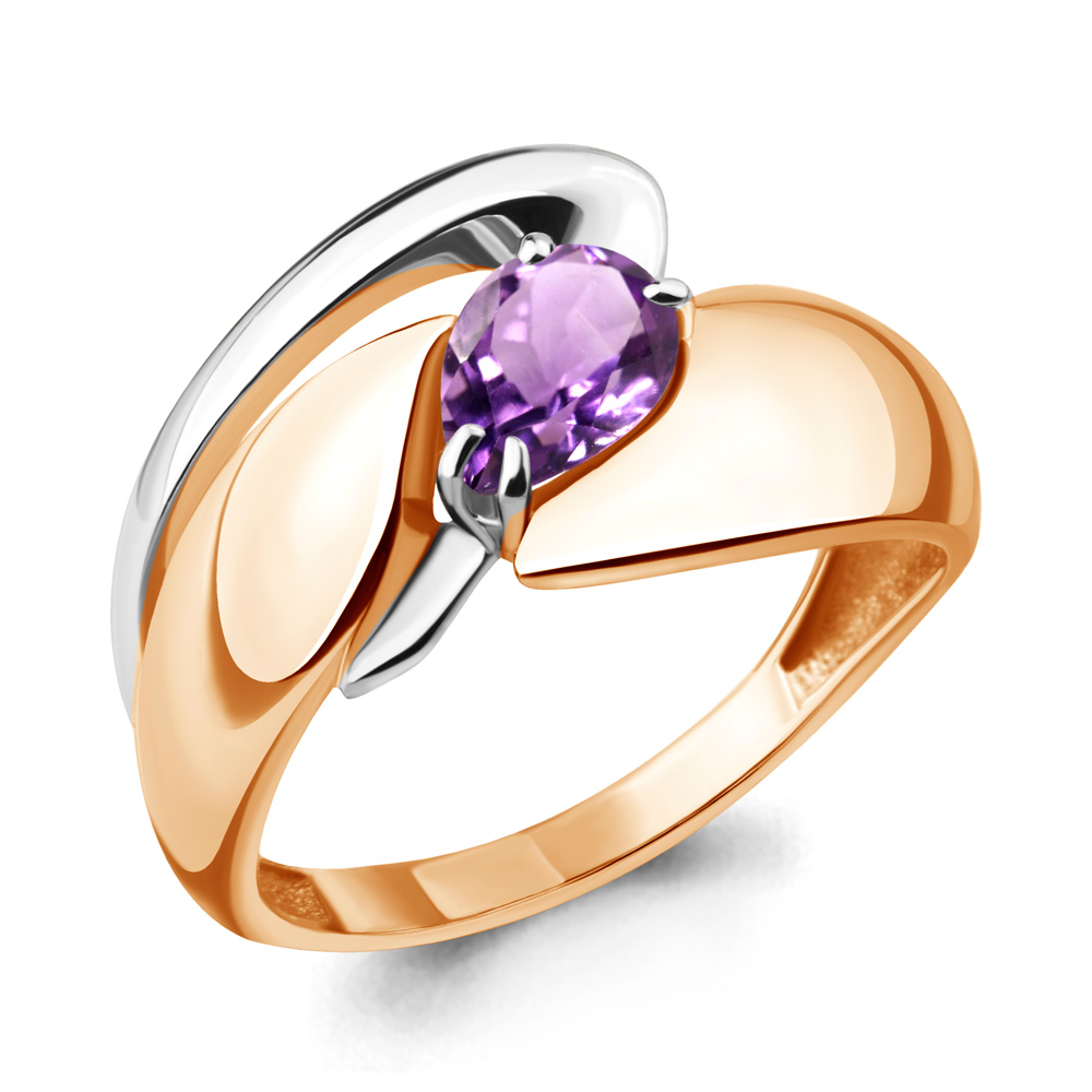 6590204 Кольцо из Золота с аметистом из коллекции "Лагуна"