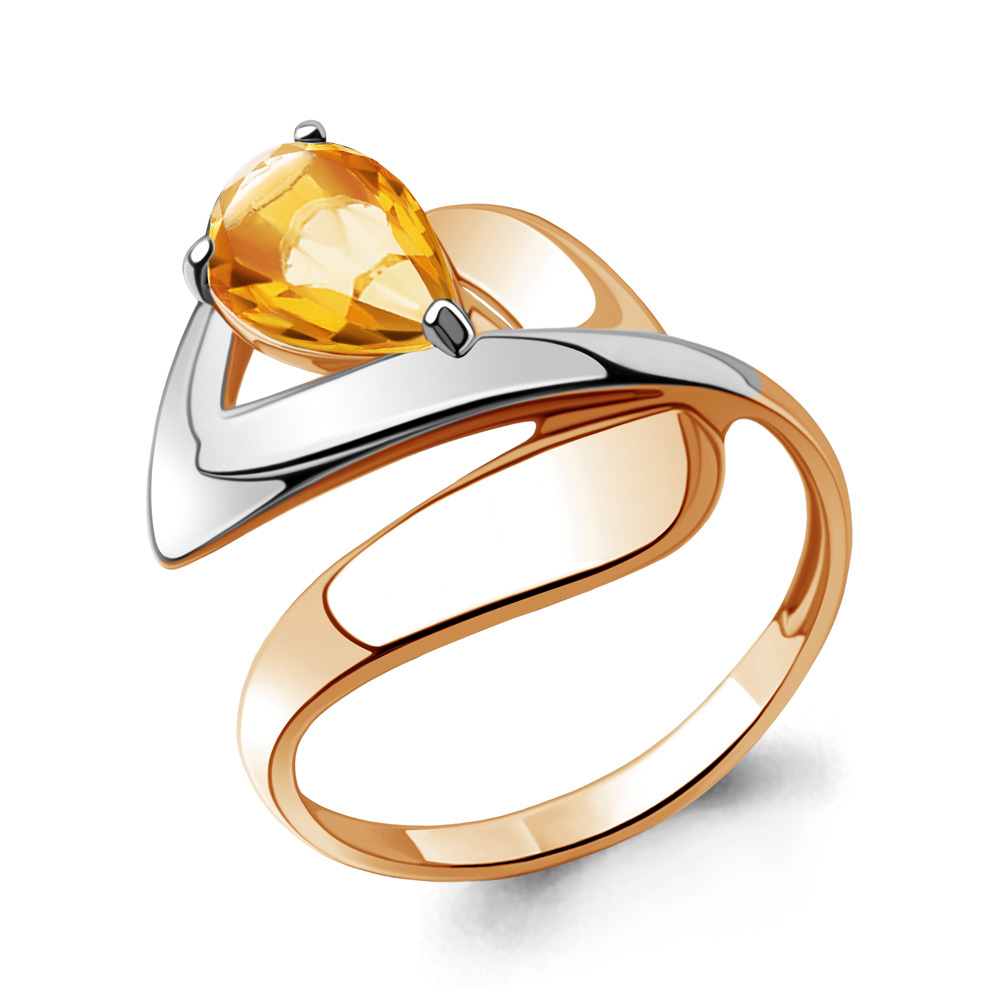 6590406 Кольцо из Золота с цитрином из коллекции "Лагуна"