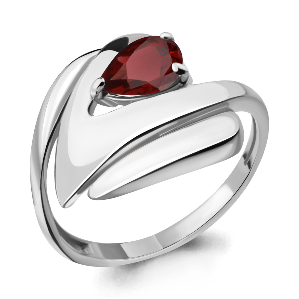 6590503 Кольцо из Серебра с гранатом из коллекции "Лагуна"