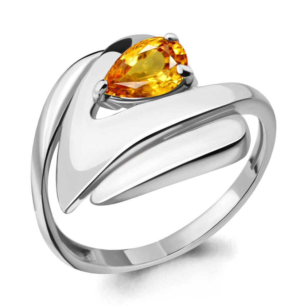 6590506 Кольцо из Серебра с цитрином из коллекции "Лагуна"