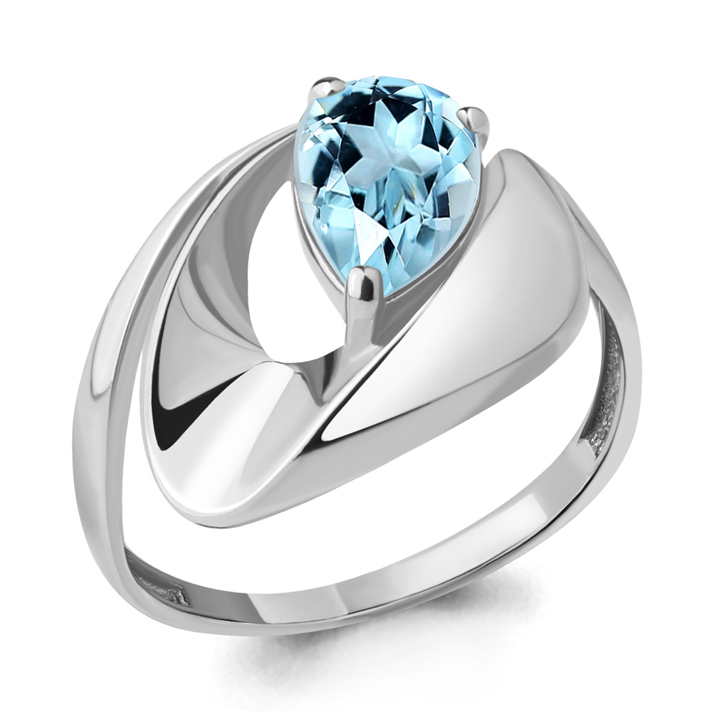 6590702 Кольцо из Серебра с топазом скай блю из коллекции "Лагуна"