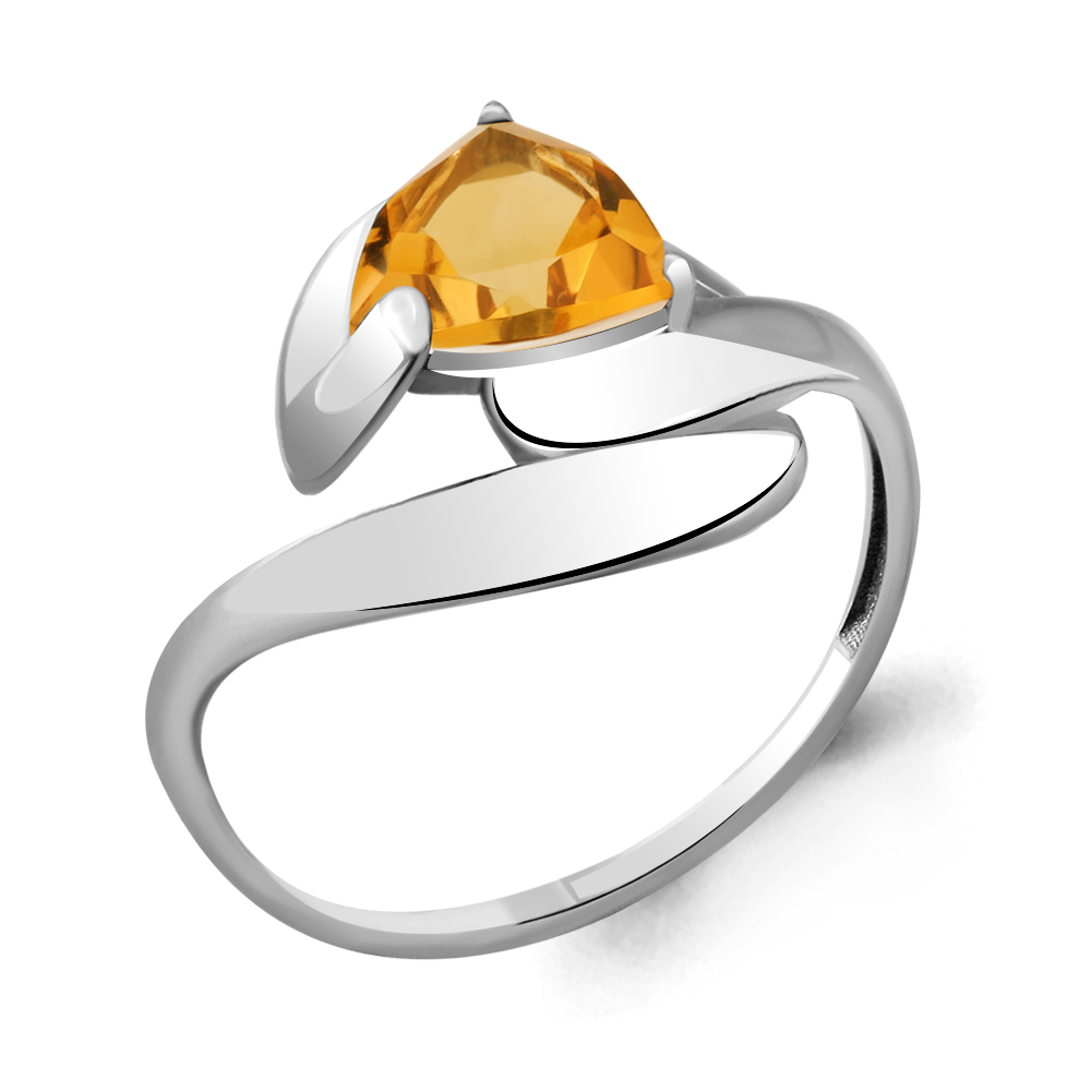 6590906 Кольцо из Серебра с цитрином из коллекции "Лагуна"