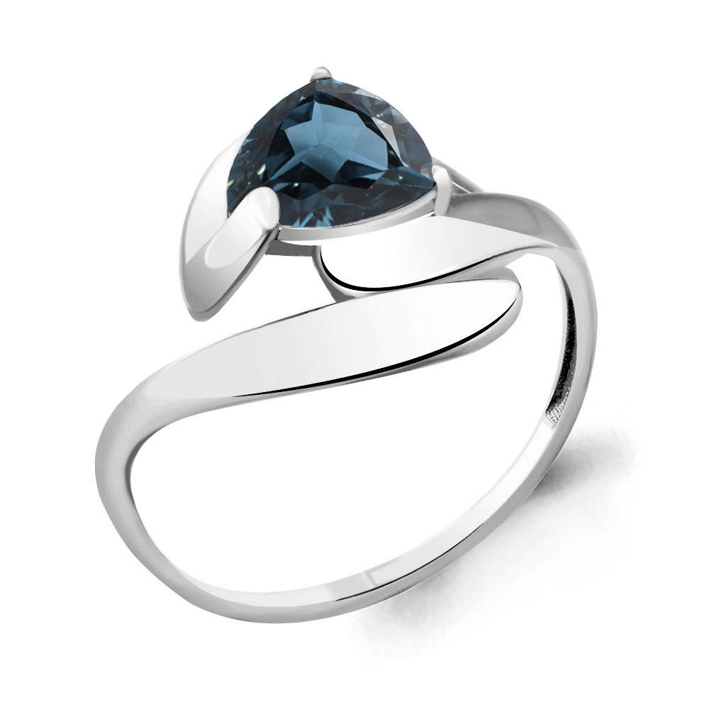 6590908 Кольцо из Серебра с топазом лондон блю из коллекции "Лагуна"