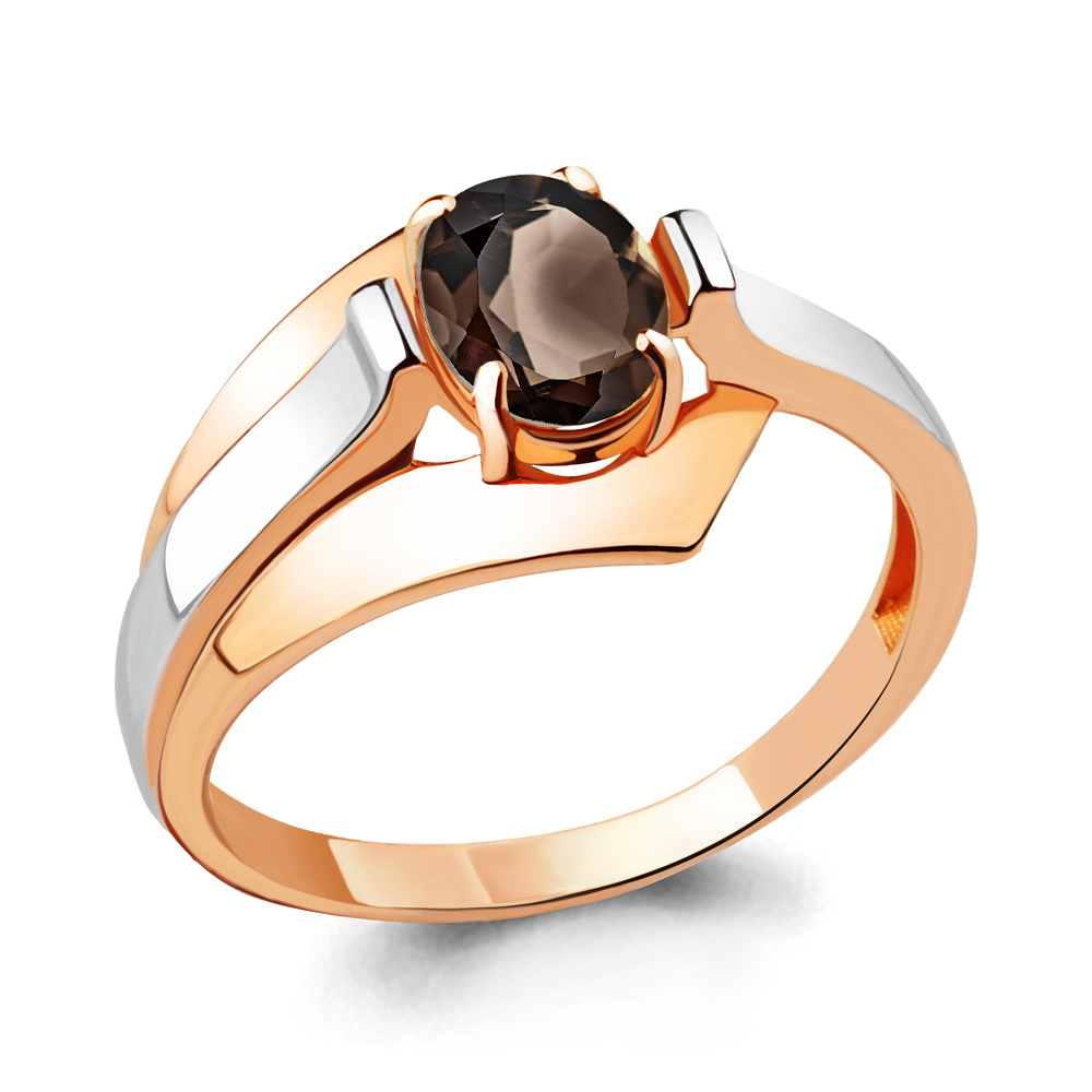 6593101 Кольцо из Золота с кварцем дымчатым из коллекции "Maxima"