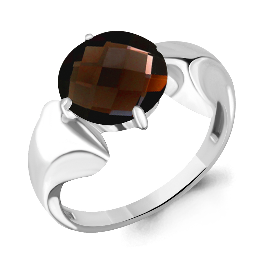 6594401 Кольцо из Серебра с кварцем дымчатым