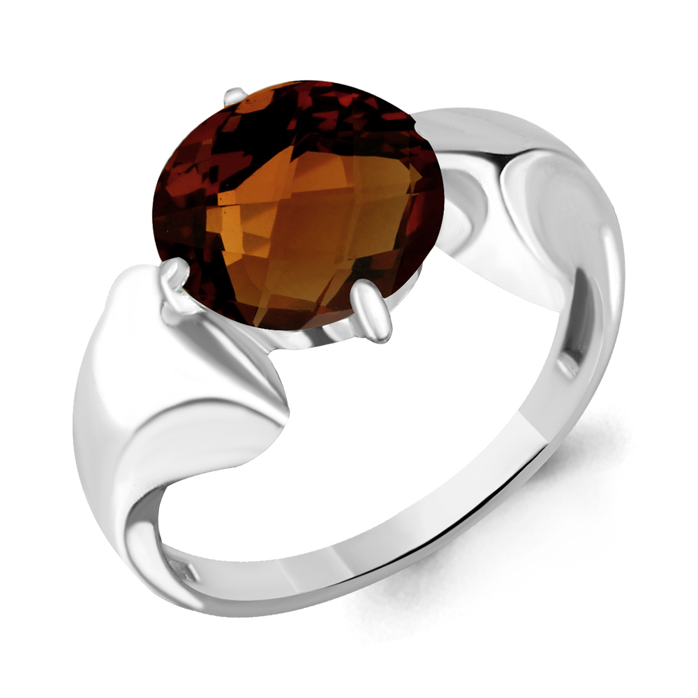 6594414 Кольцо из Серебра с кварцем коньячным