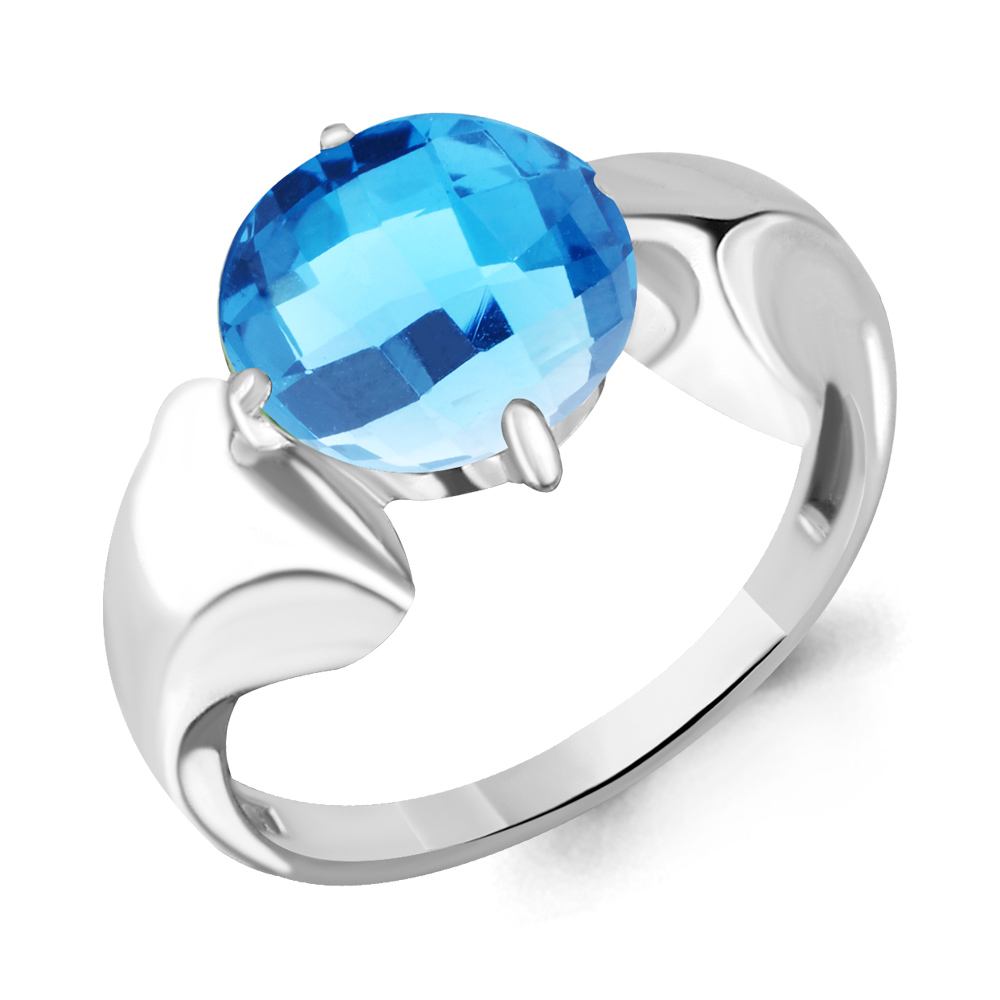 6594492 Кольцо из Серебра с нанотопазом свисс