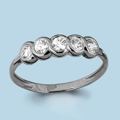 66088 Кольцо из Серебра с фианитами