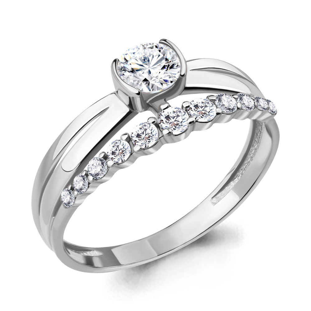 661131 Кольцо из Серебра с фианитами