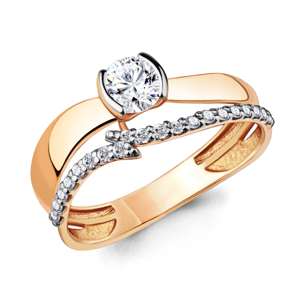 661221А Кольцо из Золота с фианитами