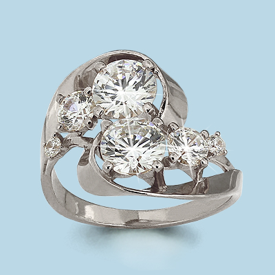 66164 Кольцо из Серебра с фианитами