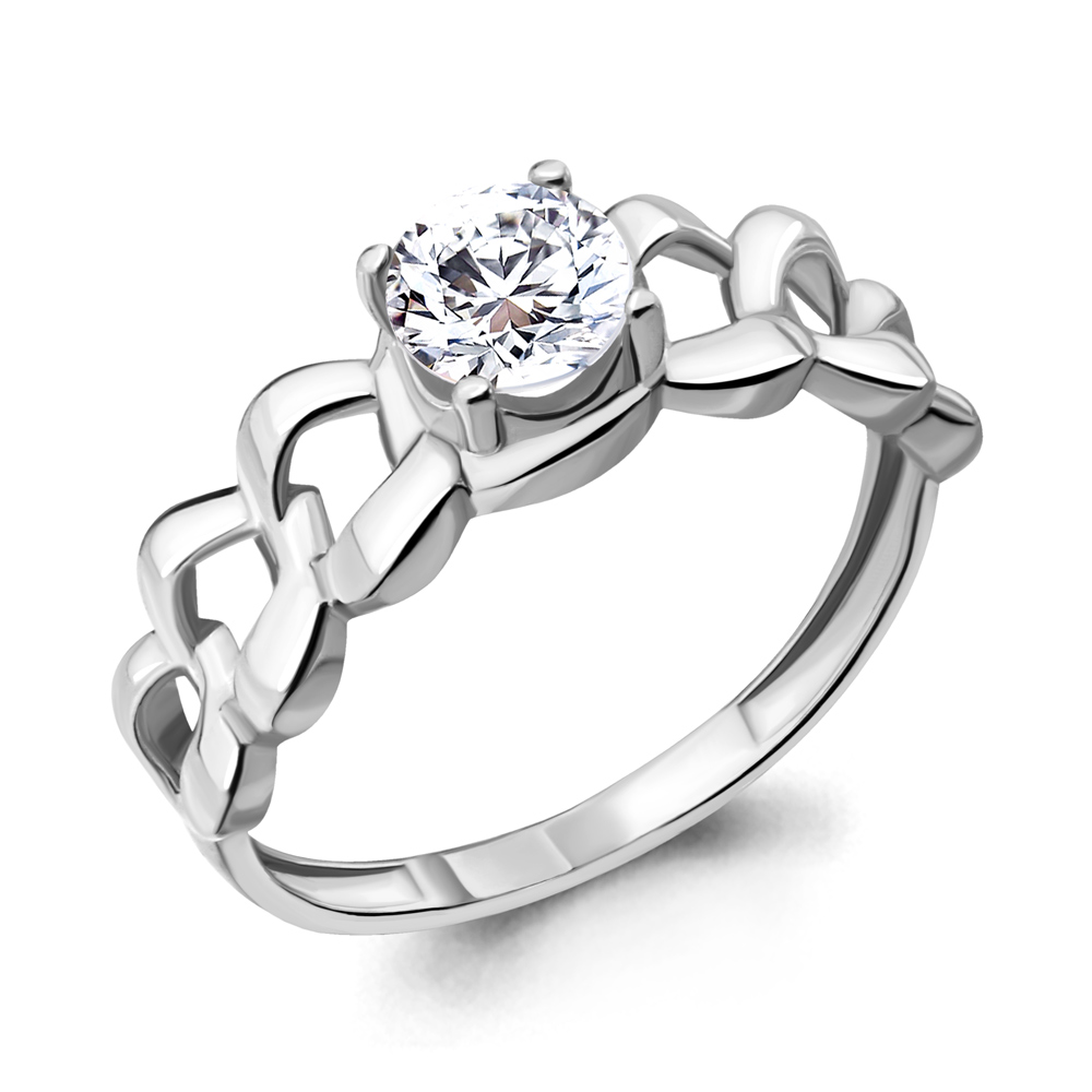 661881 Кольцо из Серебра с фианитом