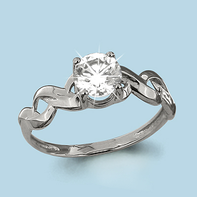 66189 Кольцо из Серебра с фианитом