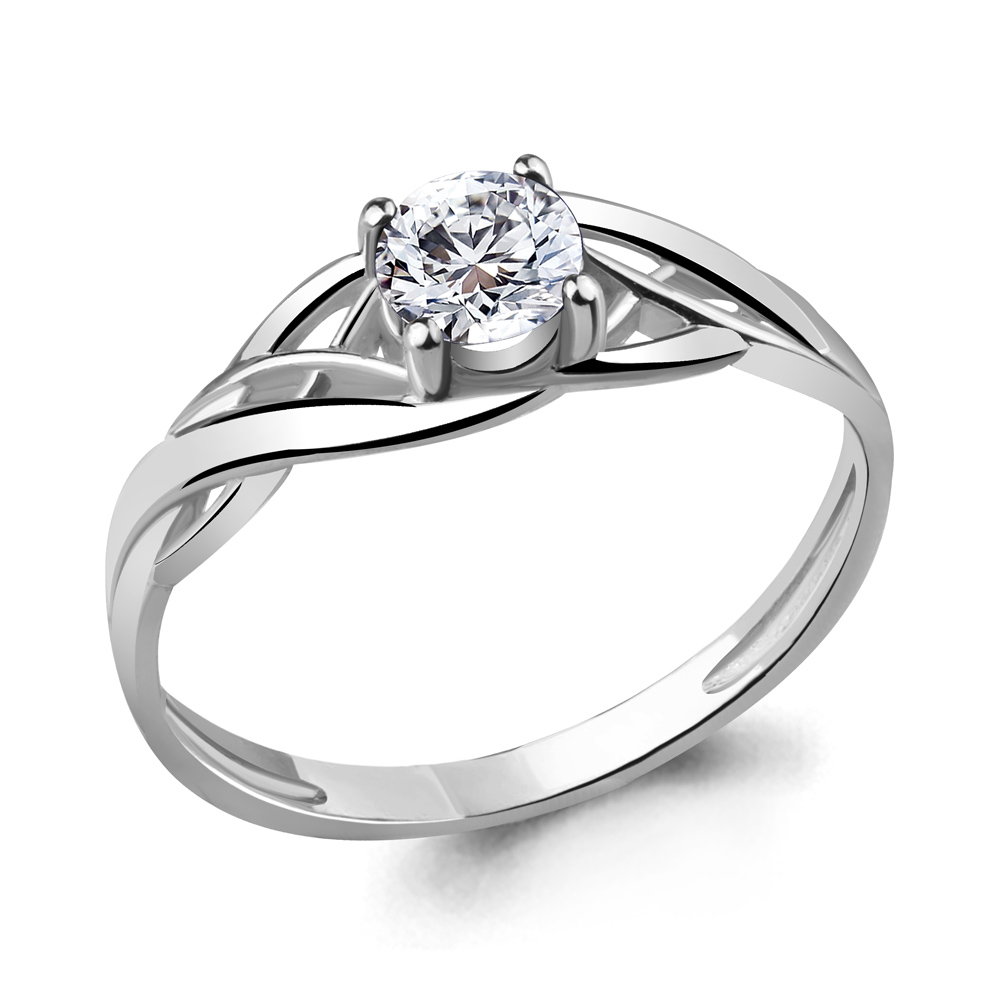 661901 Кольцо из Серебра с фианитом