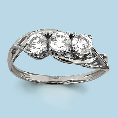 66193 Кольцо из Серебра с фианитами