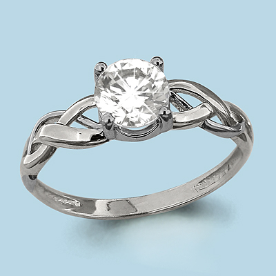 66196 Кольцо из Серебра с фианитом