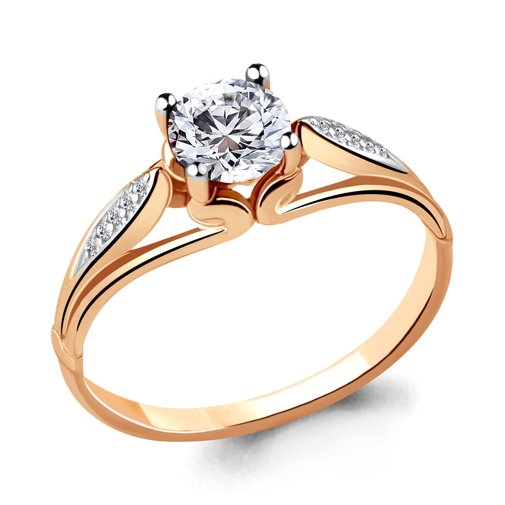 662871А Кольцо из Золота с фианитами