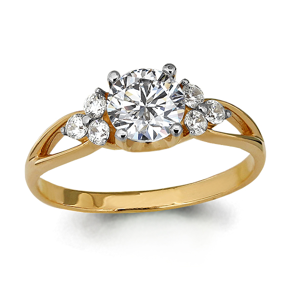 663421 Кольцо из Золота с фианитами