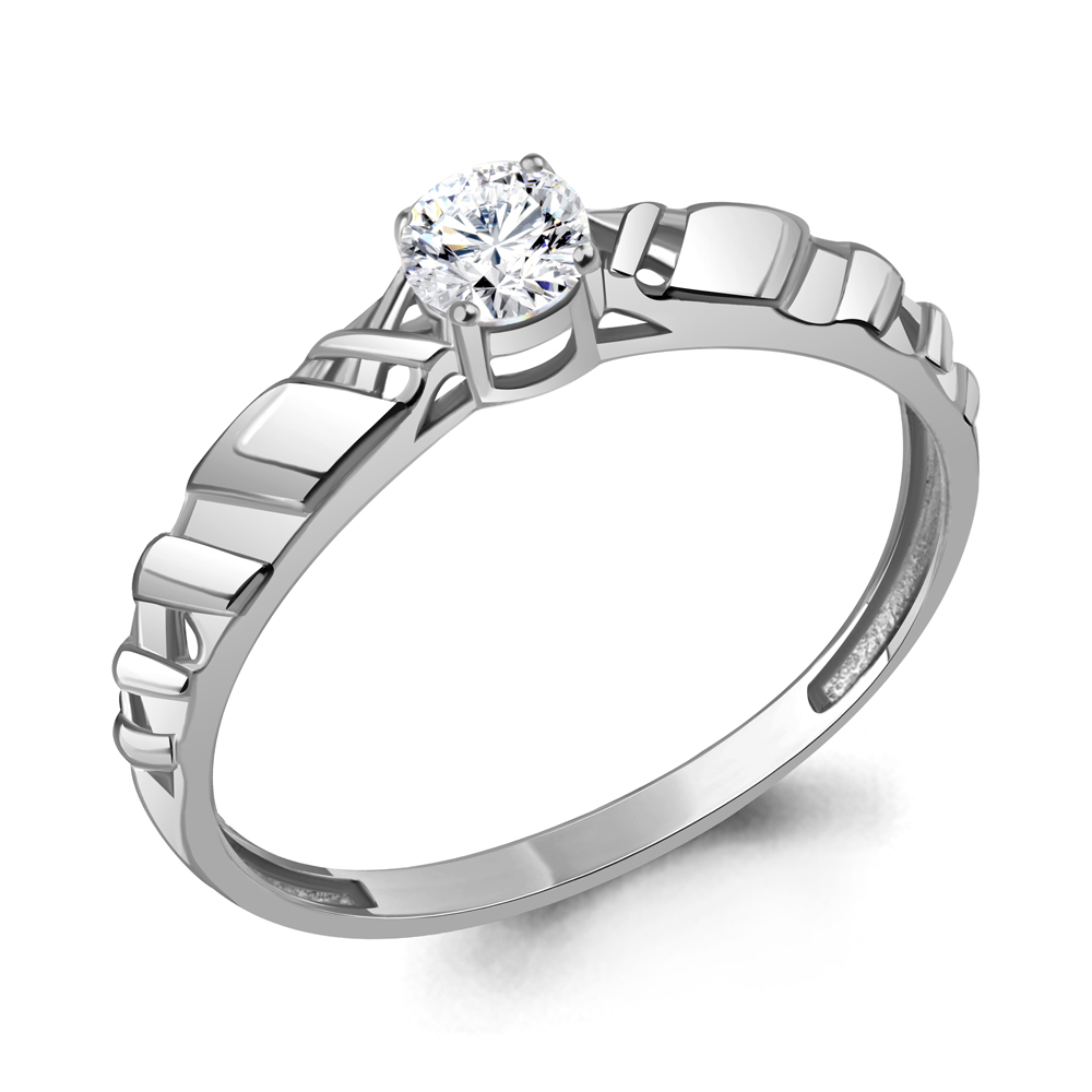 663881 Кольцо из Серебра с фианитом