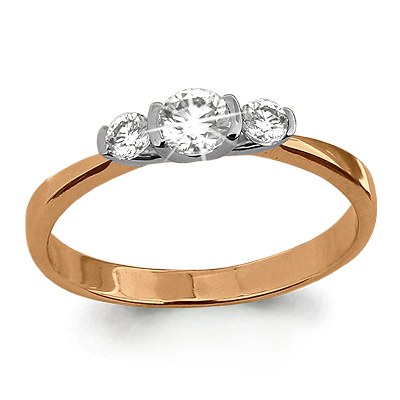 664201 Кольцо из Золота с фианитами