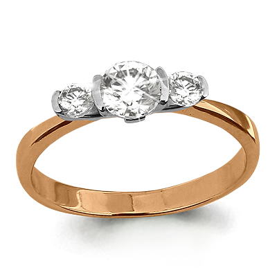 664211 Кольцо из Золота с фианитами