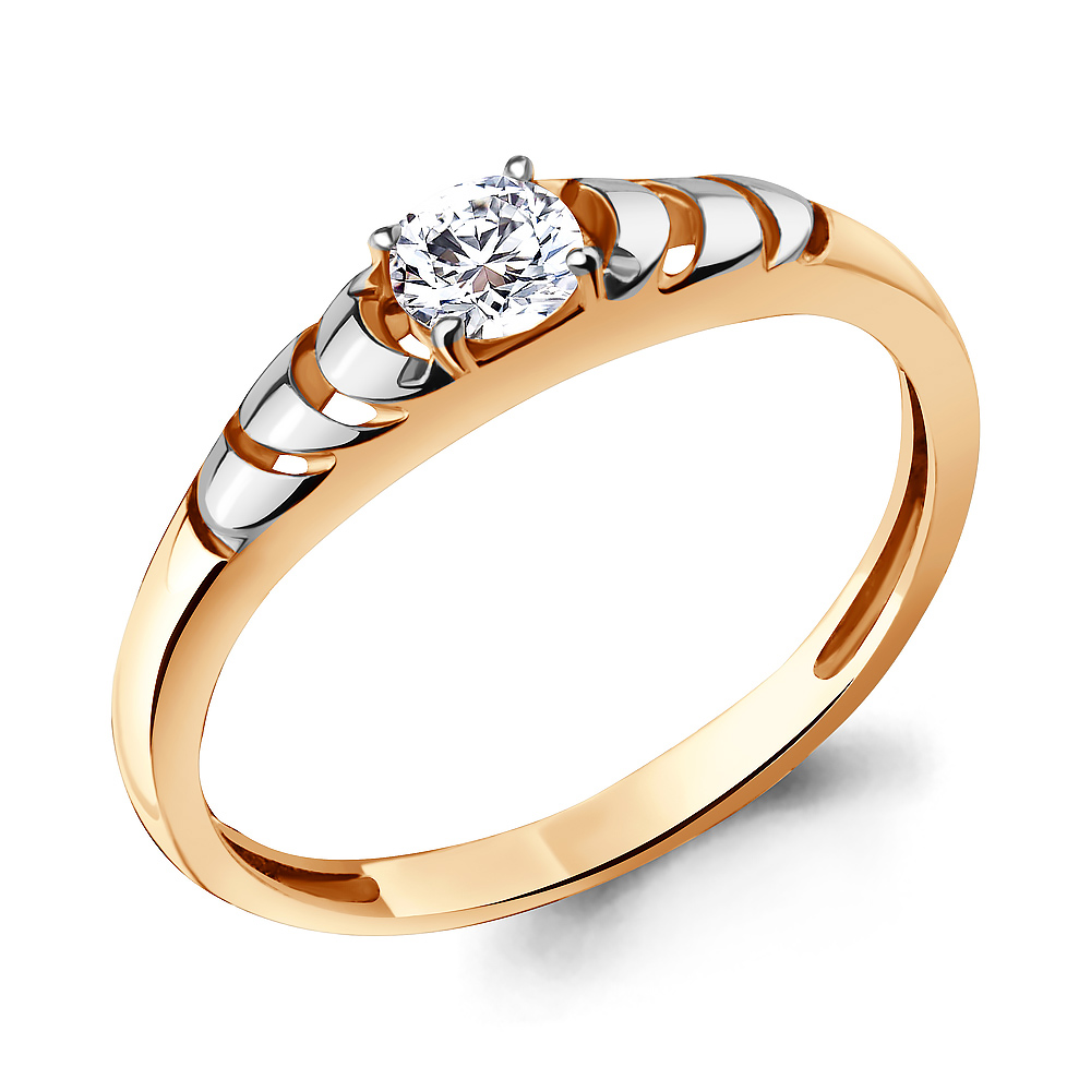 664381 Кольцо из Золота с фианитом