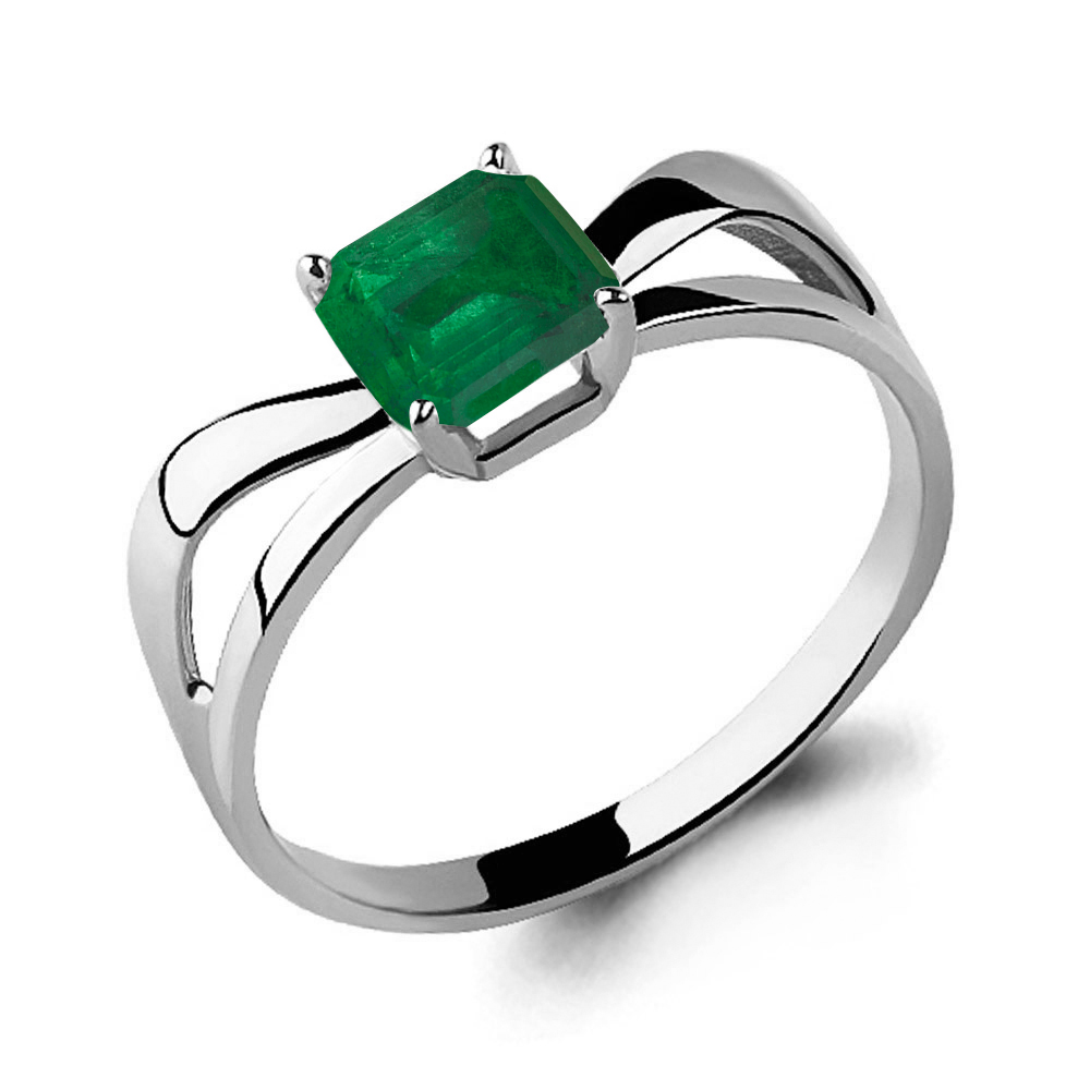 66476П Кольцо из Серебра с наноизумрудом