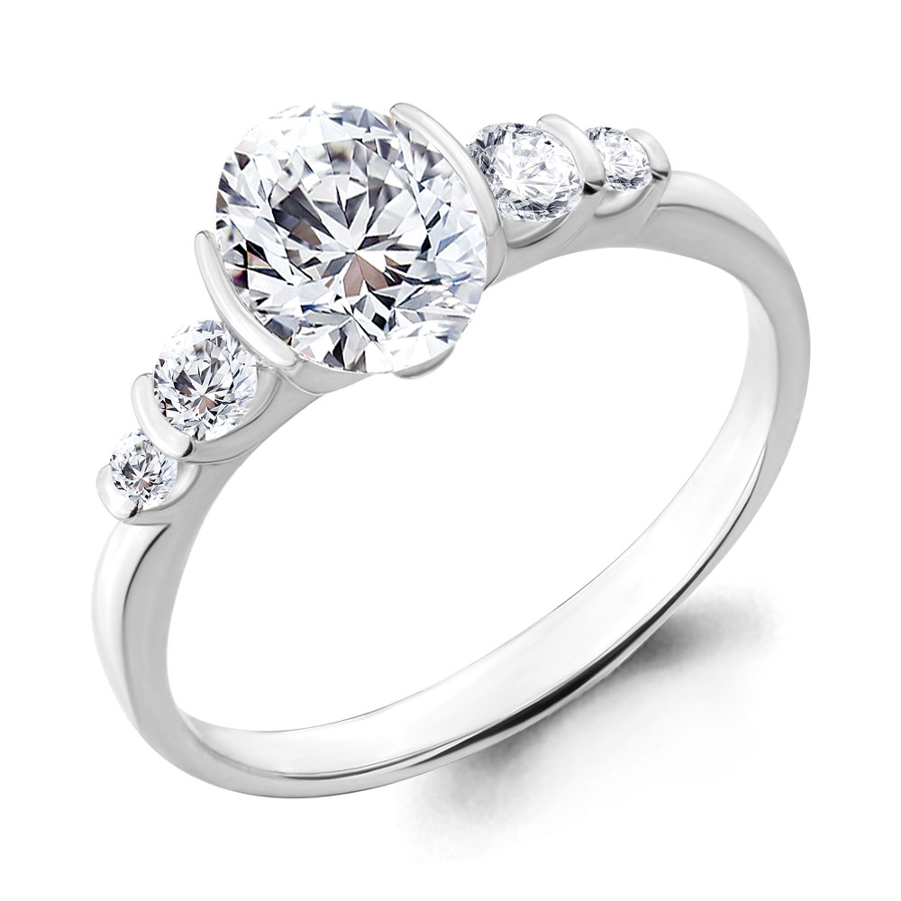 665351 Кольцо из Серебра с фианитами