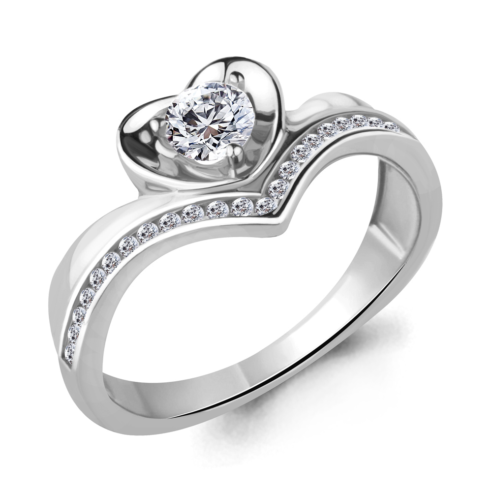 665781А Кольцо из Серебра с фианитами