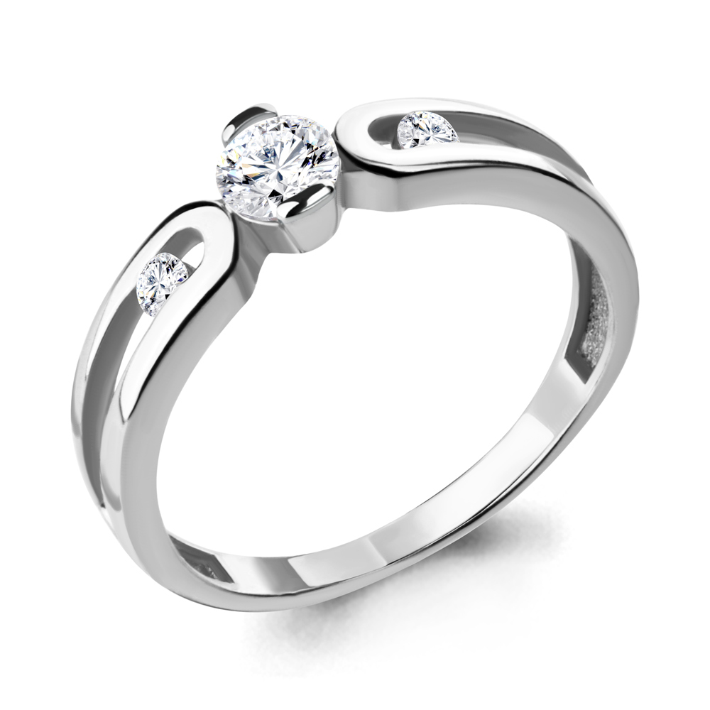 665821 Кольцо из Серебра с фианитами