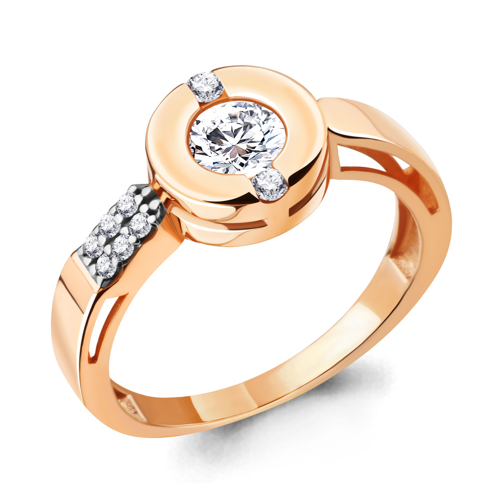 666431А Кольцо из Золота с фианитами