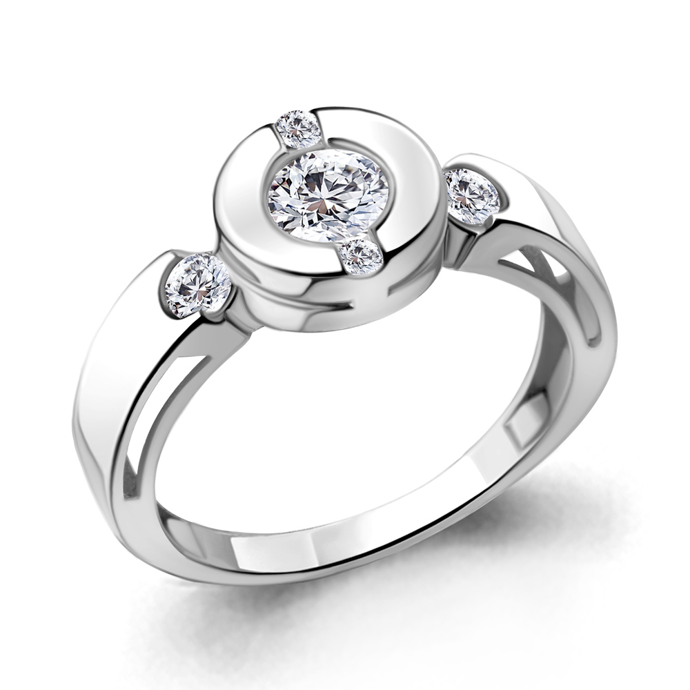 66644А Кольцо из Серебра с фианитами из коллекции "Round SW"