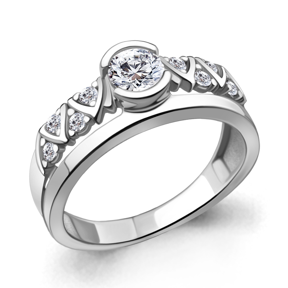 66650А Кольцо из Серебра с фианитами