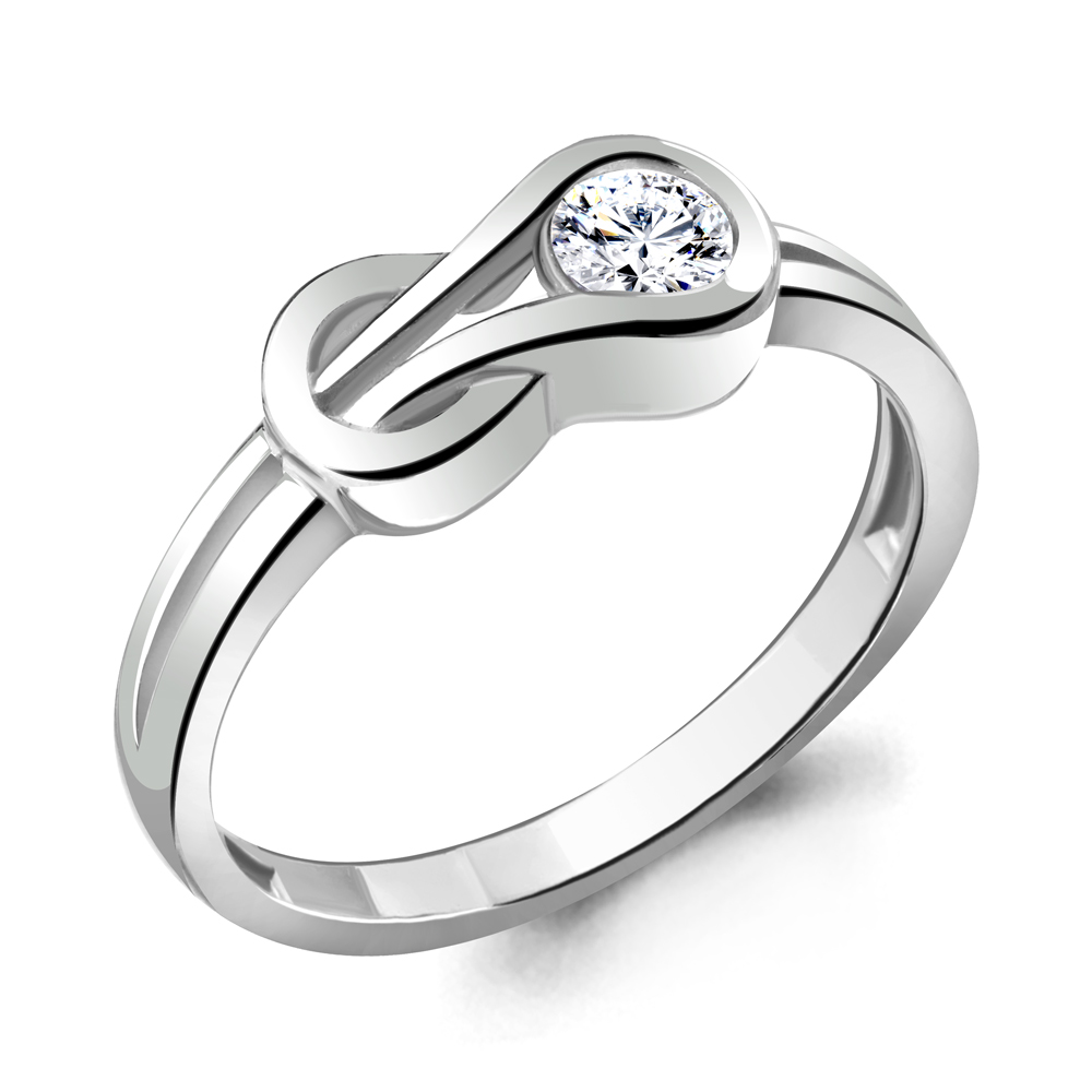 666571А Кольцо из Серебра с фианитом