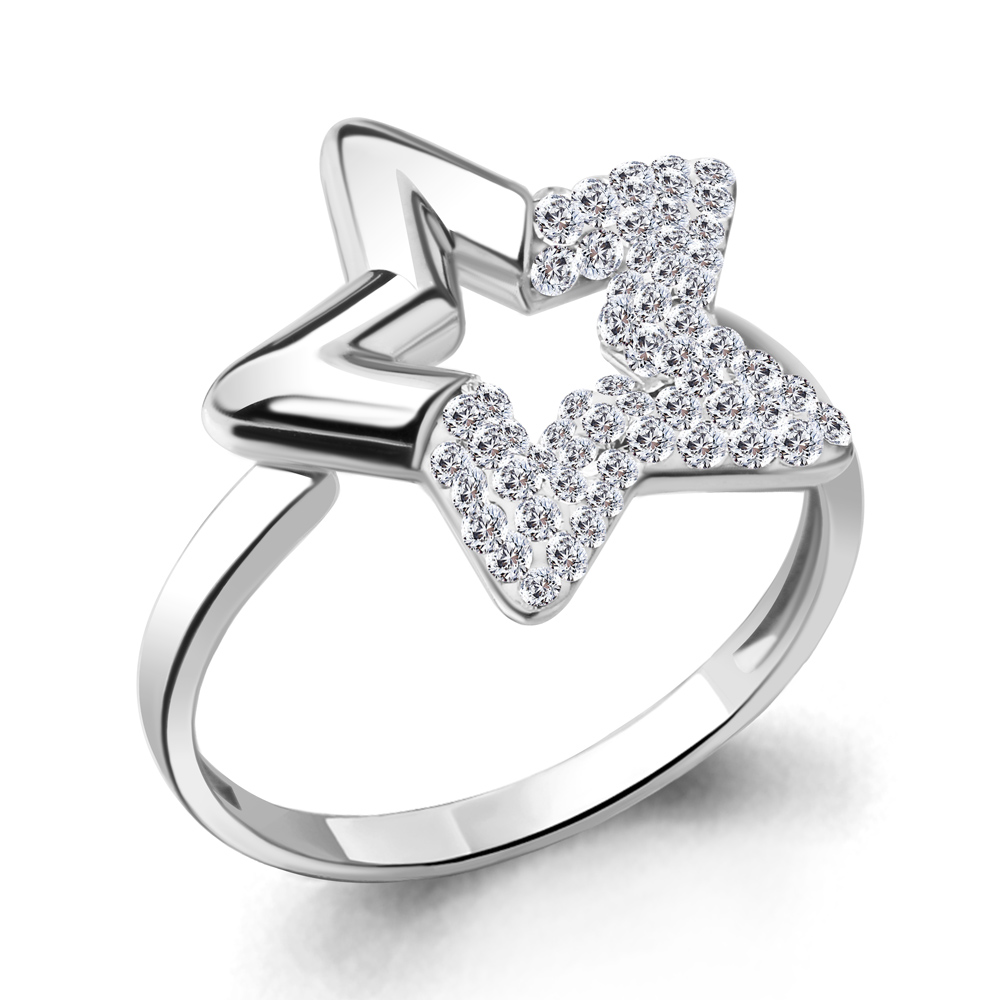 66693 Кольцо из Серебра с стёклами