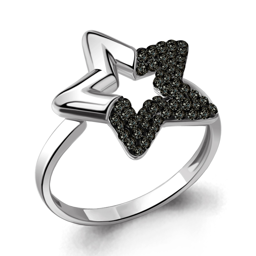 66693Ч Кольцо из Серебра с стёклами