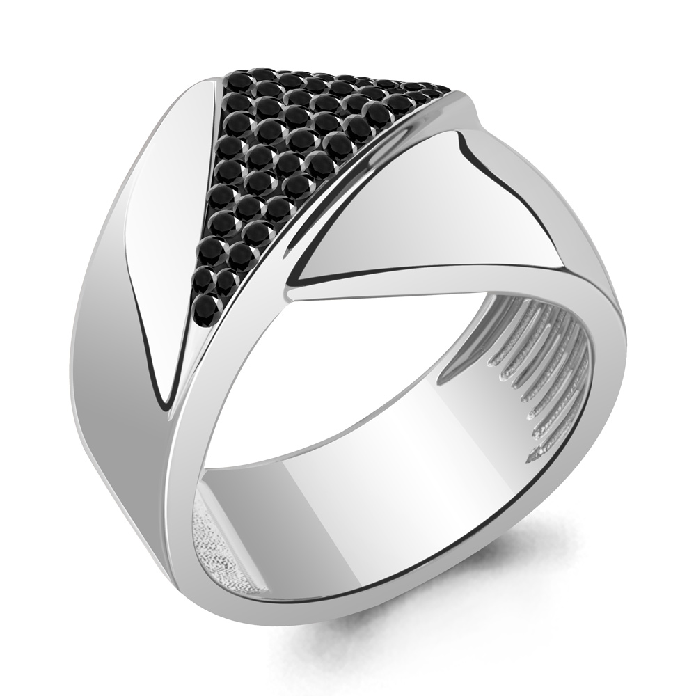 66706Ч Кольцо из Серебра с стёклами