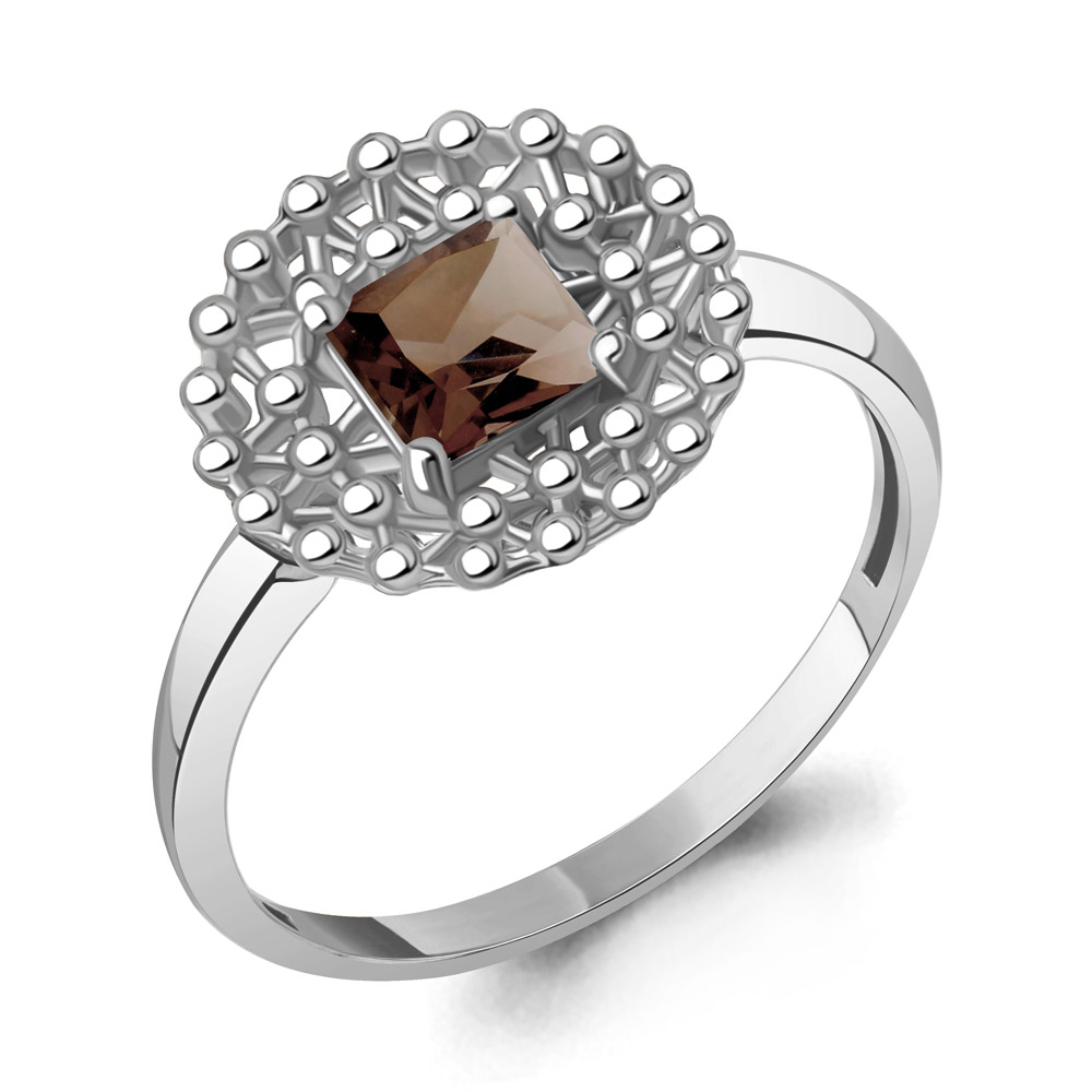 6694101 Кольцо из Серебра с кварцем дымчатым