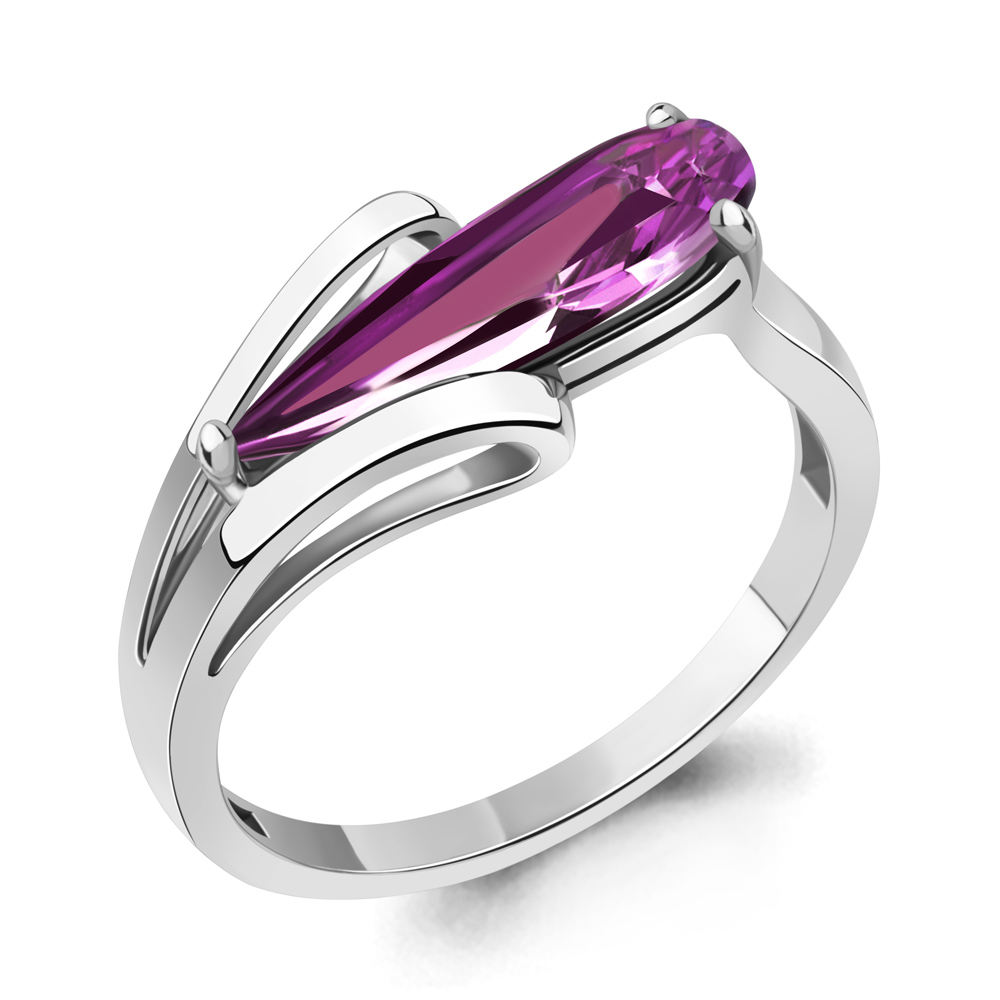 6694584 Кольцо из Серебра с наноаметистом иск.