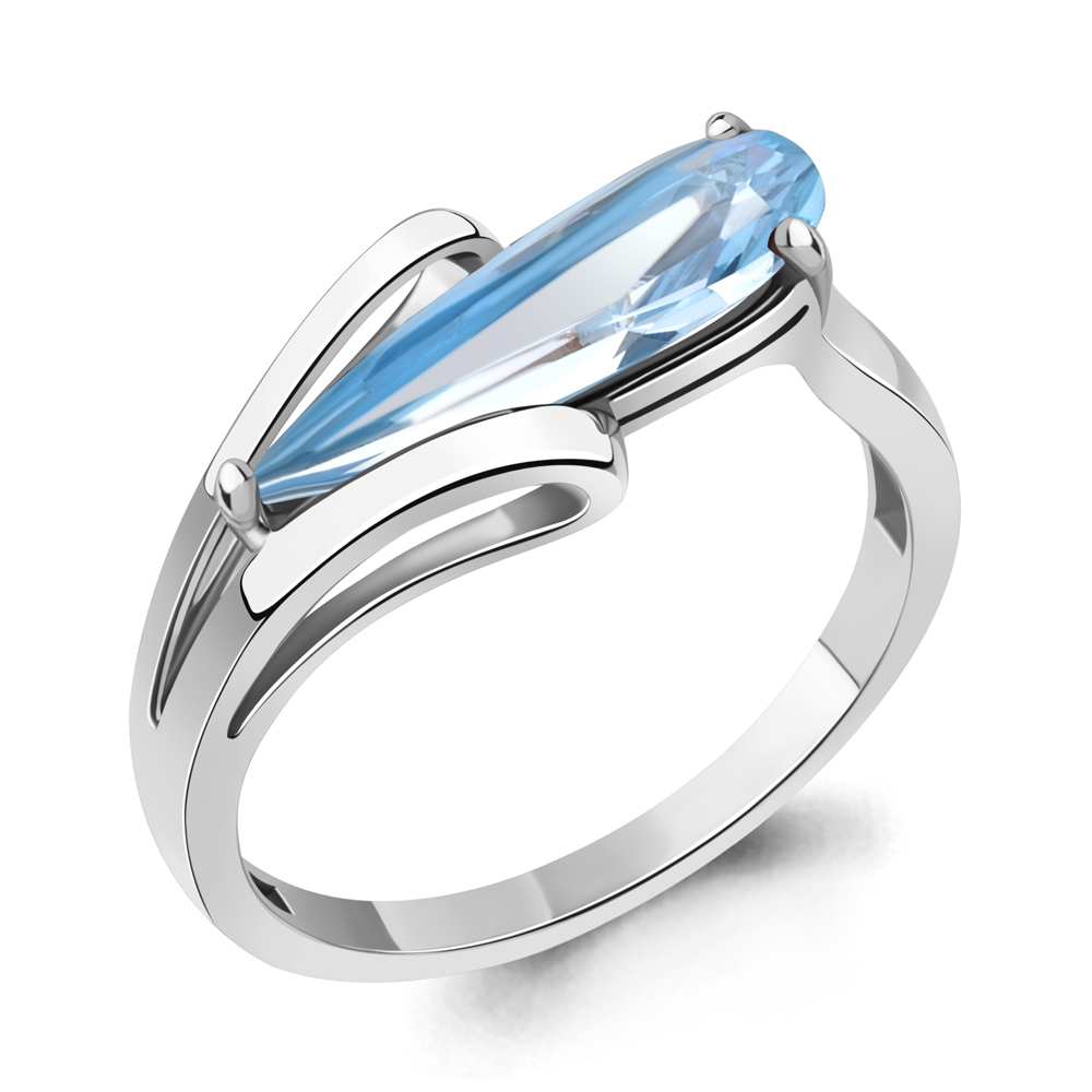 6694592 Кольцо из Серебра с нанотопазом свисс