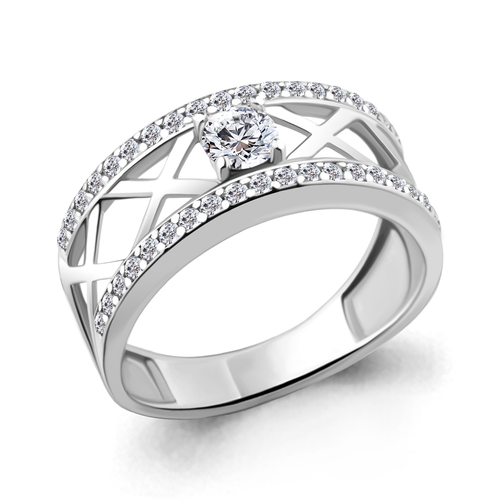 67224А Кольцо из Серебра с фианитами