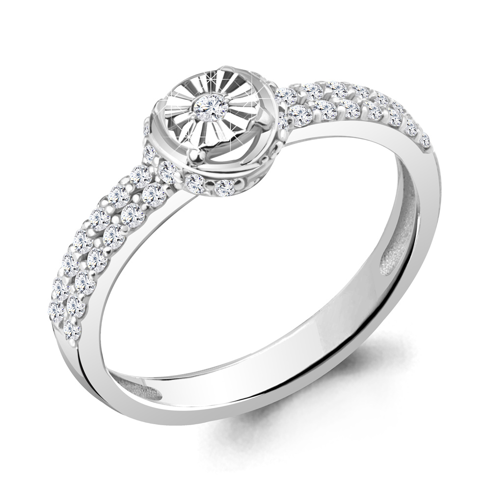 67256А Кольцо из Серебра с фианитами