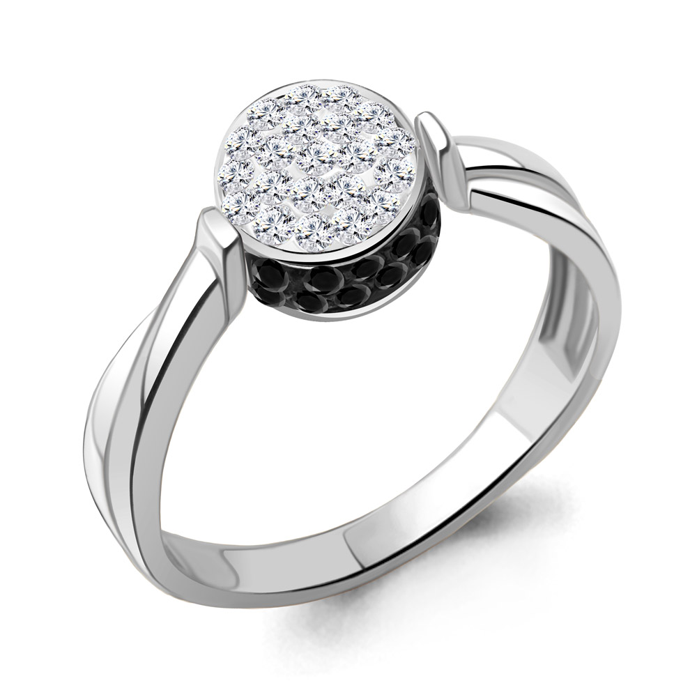 67357Ч Кольцо из Серебра с стёклами