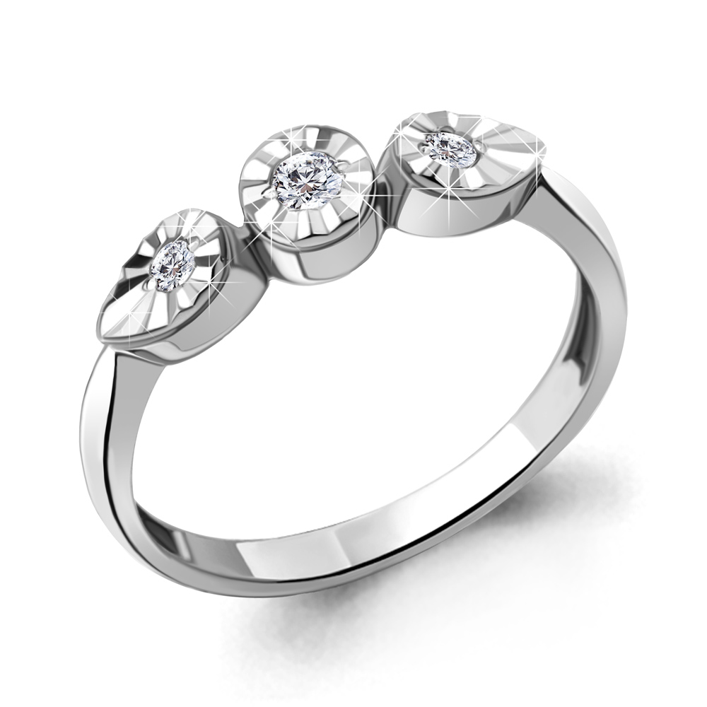 67364 Кольцо из Серебра с фианитами