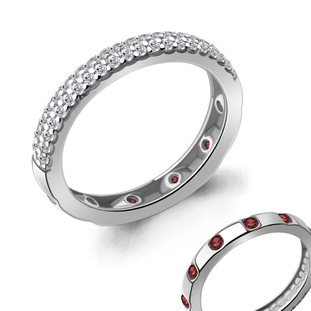 67795АВ Кольцо из Серебра с нанотурмалинами, фианитами