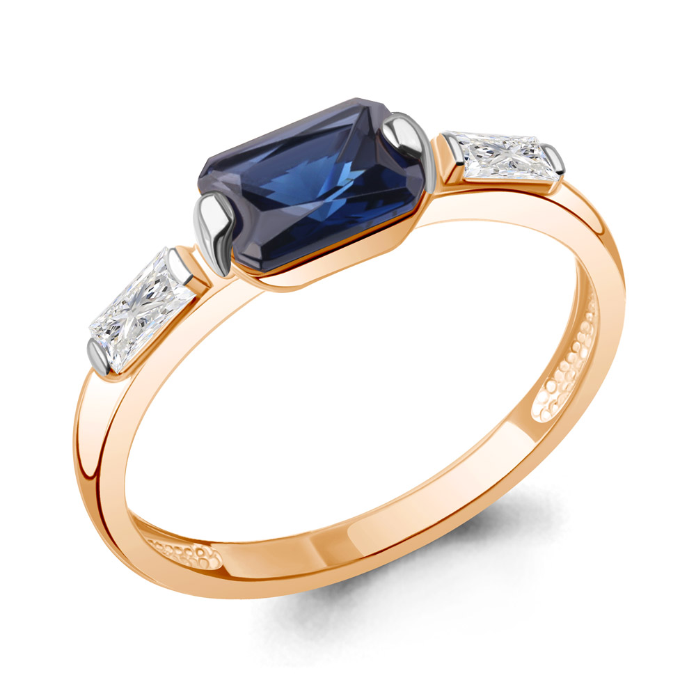 67835Н Кольцо из Золота с наносапфиром, фианитами из коллекции "Клеопатра"