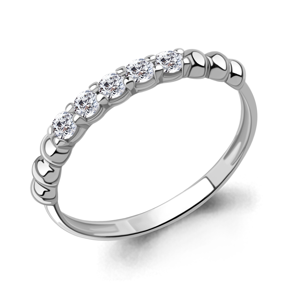 67909А Кольцо из Серебра с фианитами из коллекции "Bubbles"