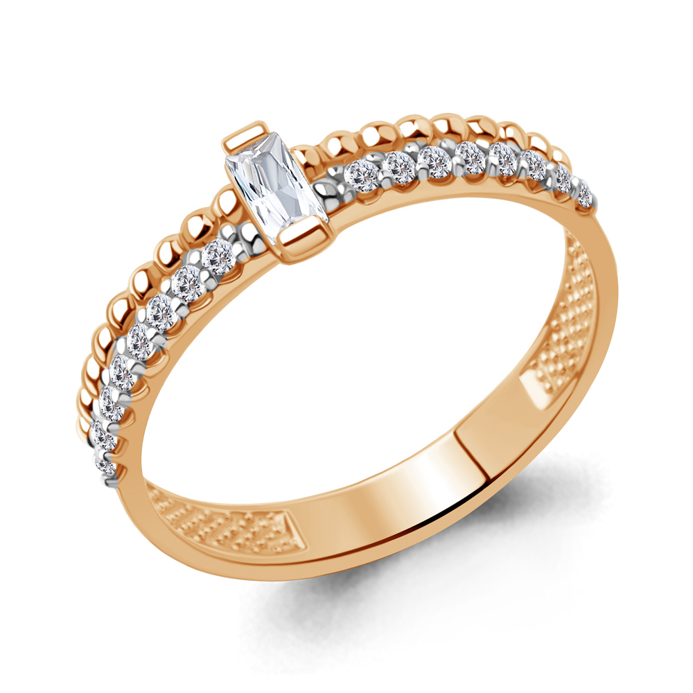 67918А Кольцо из Золота с фианитами из коллекции "Bubbles"